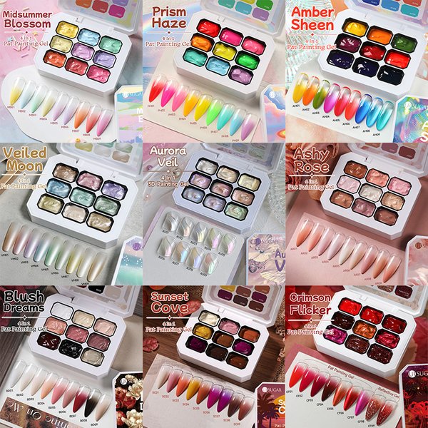UR SUGAR Gel de Peinture à Tapoter 9 Couleurs 4-en-1 pour Ongles, Vernis Gel UV LED Soak Off pour Motifs Français et Dégradés
