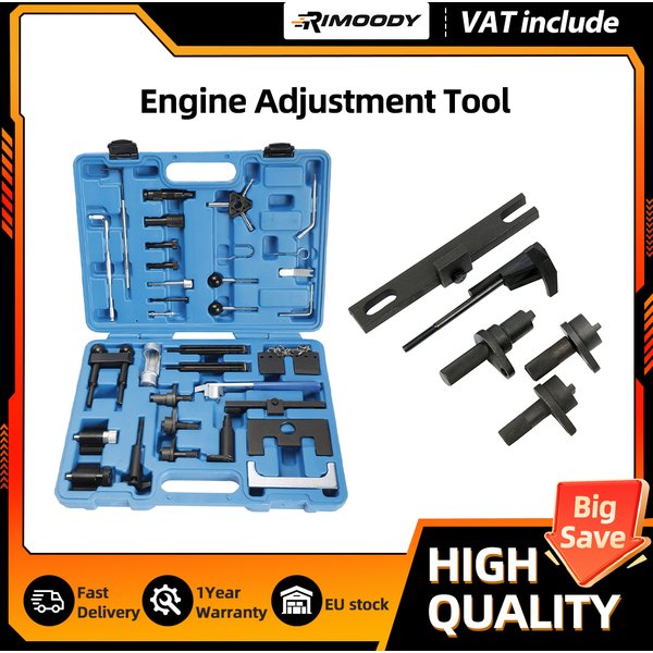 Podofo Motor-Einstellwerkzeug, Zahnriemen-Fixierwerkzeug, Reparatur-Set für VAG Audi VW 1.2 1.9 2.0 2.5 3.3L mit Aufbewahrungsbox