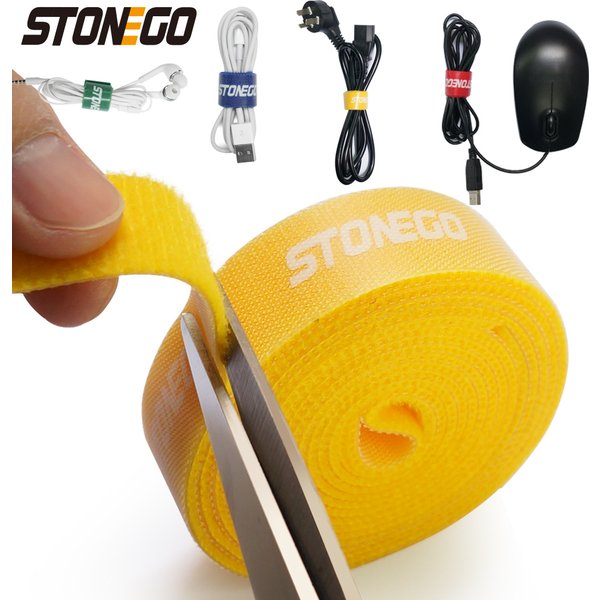 STONEGO-Enrouleur de câble USB, pour souris, fil, écouteur, HDMI, gestion de la coupure libre, ruban protecteur