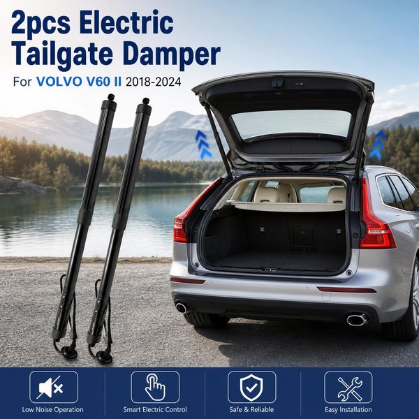 2 Stück Elektrischer Heckklappendämpfer für VOLVO V60 II 2018-2024 Heckklappen-Kraftdämpfer 32357571 32384406 32296298