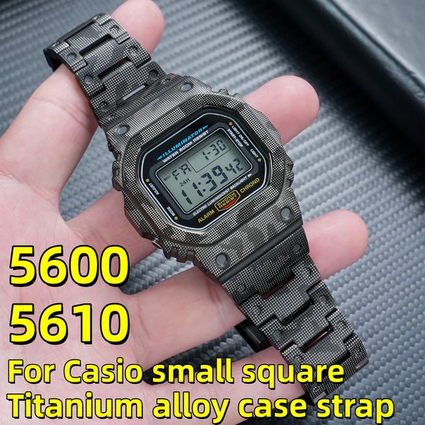 Camouflage DW5600 GWM5610 mod kit For Casio Small Square DW-5600 GW-M5610 Titanium alloy case+strap Steel metal watch band tools