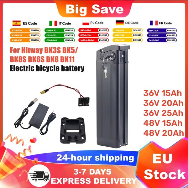 36V 48V 15Ah 20Ah 25Ah E-Bike Lithium-Akku Ersatz für COLORWAY Hitway BK3 BK5 BK6 BK8 BK11 BK37 OneSport BK6 EVERCROSS EK5 EK6 Faltbares Elektrofahrrad Ersatzakku
