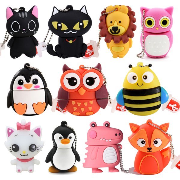 JASTER-Clé USB mignonne, clé USB 2.0, disque U rose, chat noir, 16 Go, 8 Go, 64 Go, haute vitesse, torche étudiante de dessin animé, cadeaux pour filles
