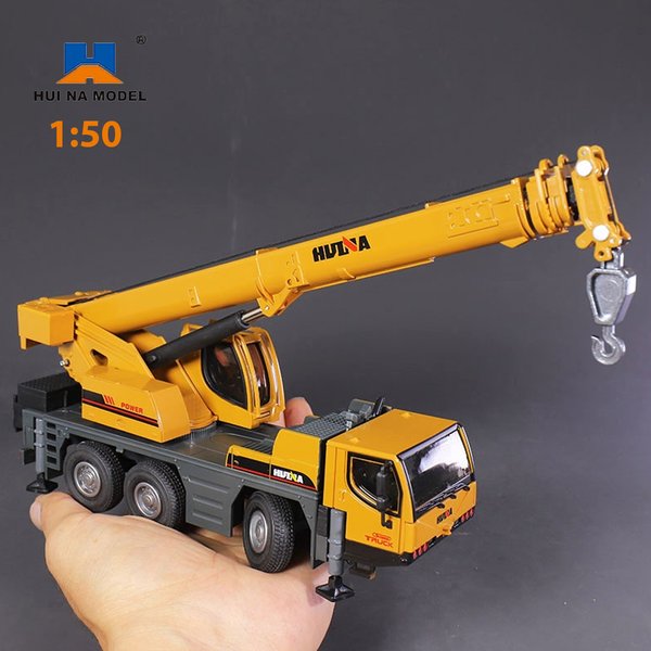 Huina 1702 1/50 échelle alliage modèle camion monté grue modèle Simulation Construction ingénierie véhicule grue voiture jouet pour enfants