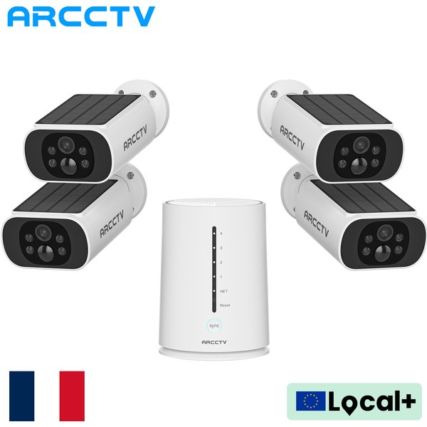 ARCCTV 4MP Solar Wifi Kamera Kit Überwachungssystem HD Humanoiden Erkennung Sirene Alarm Zwei-wege Audio Outdoor Drahtlose Kamera Set