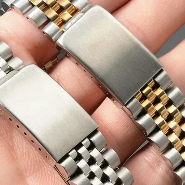Luxuriöses Uhrenarmband mit gebogenen Enden für Rolex DATEJUST Jubilee Edelstahl-Armband Zubehör 18mm 19mm 20mm 21mm Metallband