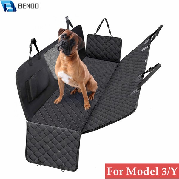 Housse de siège pour chien Tesla modèle 3 modèle Y 20-24, imperméable, anti-rayures, hamac, Durable, antidérapante, pour animaux de compagnie, avec fenêtre en maille