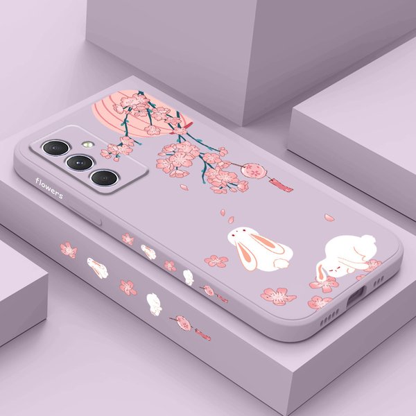 Peach Bunny Hülle für Samsung A16 A06 A54 A34 A24 A14 A15 A25 A35 A55 A04 S E A73 A53 A33 A23 A13 A03 A72 A52 S A32 A22 A12 4G 5G