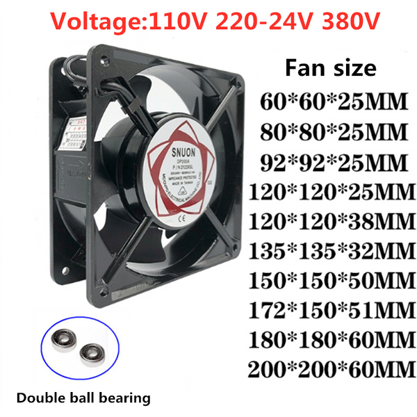 New 8 9 11 12cm 15cm Industrial cooling fan 110V 220V 380V Double Ball Bearing Electric Welder Cabinet Universal Axial Fan