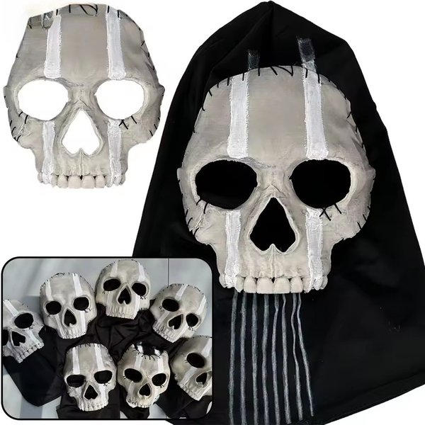 Neue Spezielle Geistermaske Cosplay Airsoft Taktische Totenkopf-Vollmaske Herren Neuheit Coole Gruselige Accessoires 2025 Halloween