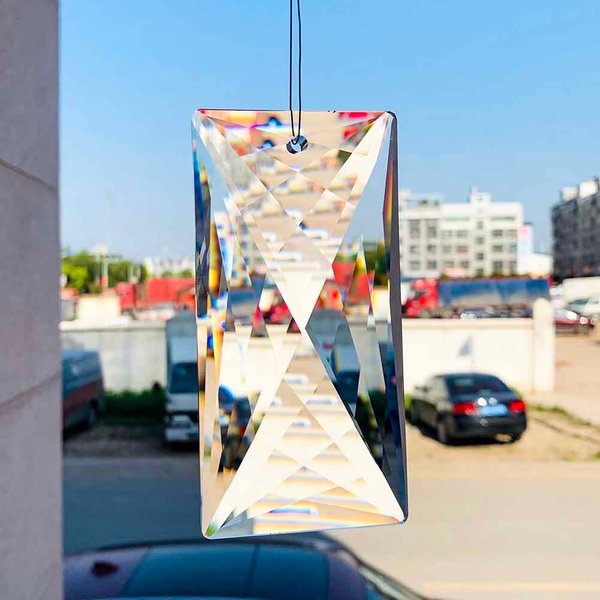 Lustre en verre à prisme à facettes rectangulaire Laser clair de 120MM, pièces de cristaux, attrape-soleil brillant, fournitures de fabrication de lampe suspendue