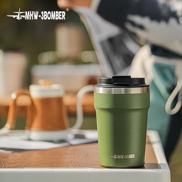 MHW-3BOMBER 360 ml Kaffeetassen, tragbarer Auto-Reisebecher mit auslaufsicherem Deckel, Thermobecher, doppelwandiger Wasserbecher, Wohnaccessoires