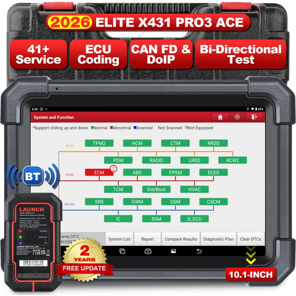 LAUNCH X431 PRO3 ACE Auto-Diagnosegerät OBD2-Scanner Vollsystem-Unterstützung ADAS-Kalibrierungsfunktion DBScar VII 10,1-Zoll-Bildschirm