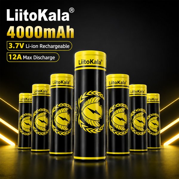 Batterie LiitoKala Lii-King 18650 4000mAh 3.7V Rechargeable 12A à Décharge Rapide Convient aux Pistolets Jouets et Dispositifs de Stockage d'Énergie
