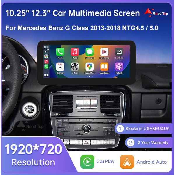 Linux-Touchscreen für Mercedes Benz G-Klasse W463 2013–2018 GPS mit kabellosem Carplay Android Auto Airplay Mirroring Autoradio
