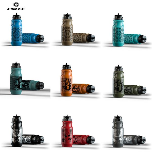 ENLEE 650ml Bicycle Water Bottle Food Grade Sports Fitness Running Riding Camping Hiking Kettle Leak-proof Bike Bottle Cage