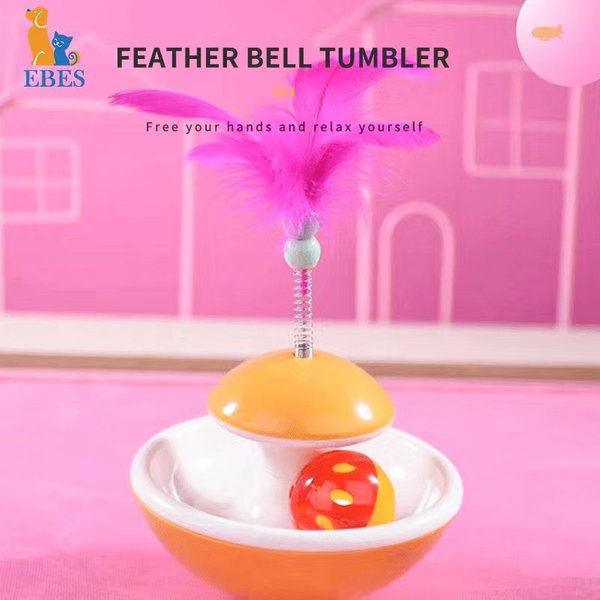 Mimi préféré plume gobelet avec petite cloche chaton pour Attraper Nouveau Durable drôle chat jouets pour se divertir
