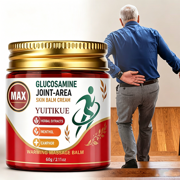 YUITIKUE Max Glucosamin Wärmender Gelenkmassagebalsam Kräuterextrakt Menthol Kampfer Pflege Tägliche Muskel-Gelenk-Hautpflege 60g