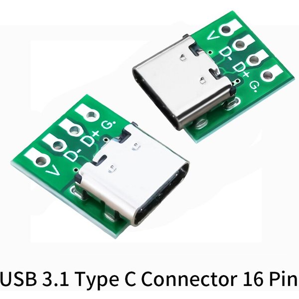 10/5/1 Stück Typ C USB 3,1 Typ C Anschluss 16 Pin Test Leiterplatte Platte Adapter Buchse für Datenleitung Kabel übertragung