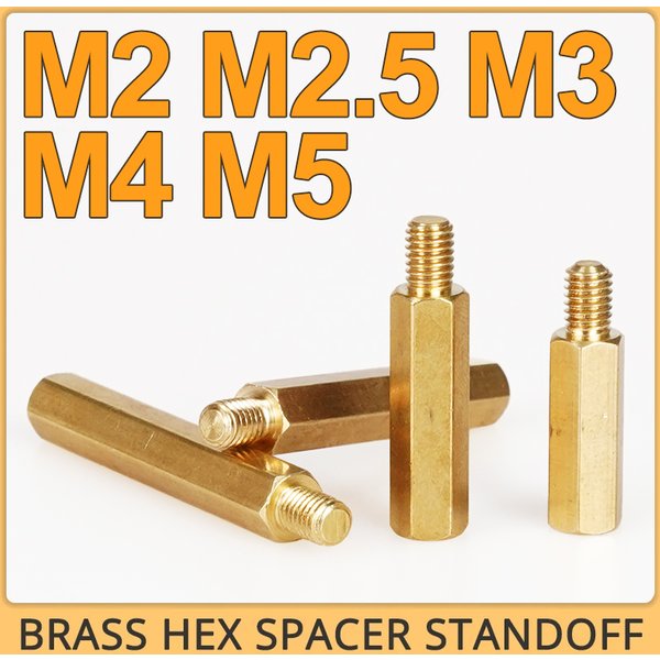 M2 M2.5 M3 M4 M5 Hex Brass Male Female Standoff Board Rack Stud Hexagon Threaded Pillar PCB Column Motherboard Spacer Bolt Screw
