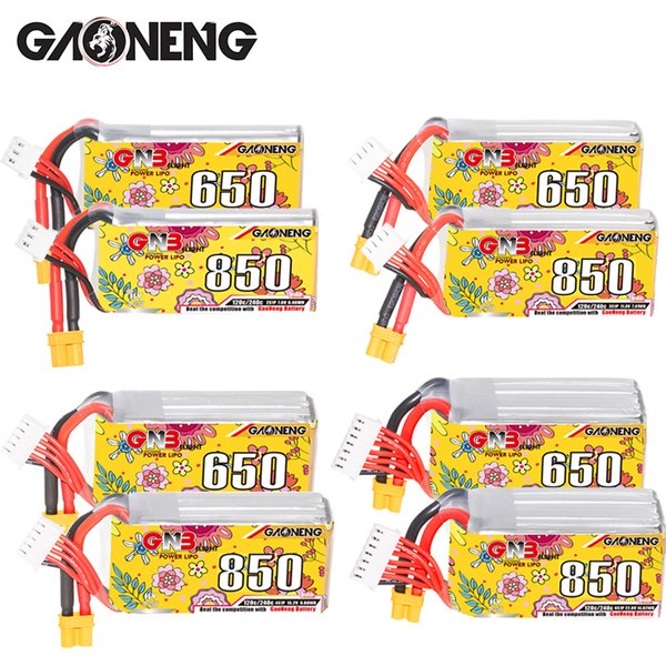2szt GNB 2S 3S 4S 6S Akumulator Lipo 650mAh 850mAh 120C/240C z wtyczką XT30 do RC Car Boat RC FPV Drone Helicopter Airplane Parts