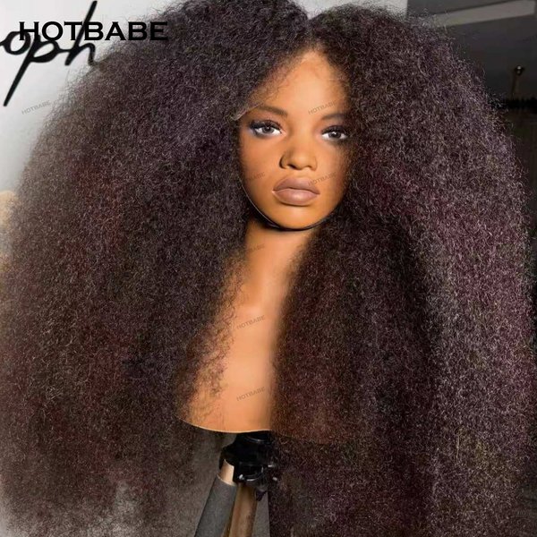 Glueless Human Hair Wigs Kinky Straight 450 Density 13×6 HD Lace Frontal Wig 13×4/360 HD Transparent Lace PrePlucked For Women