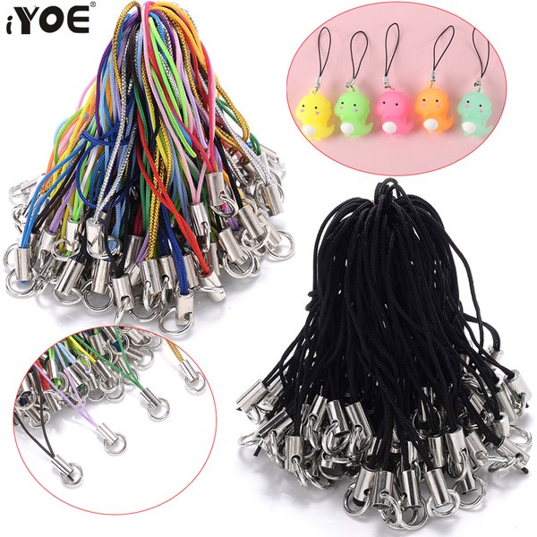 iYOE 50 stücke Mix Farbe Lanyard Strap Cord Mit Jump Ring Nylon Faden Für Diy Schmuck Machen Telefon Seil Spielzeug anhänger Schnüre