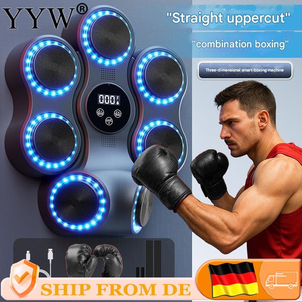 2026 Neue Smarte Musik-Boxmaschine mit Handschuhen, Bluetooth-Verbindung, Wandmontiertes Ziel, Sandsack für Agility- und Reaktionstraining, für Boxsport und Entspannung