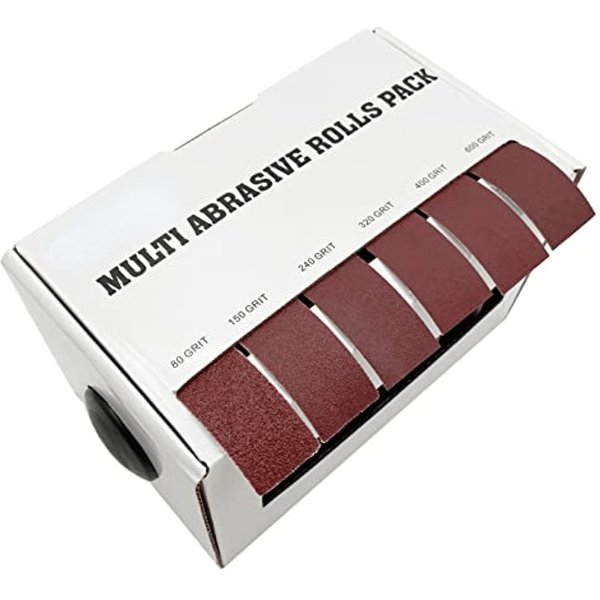 Pack de papier de verre abrasif, sable avec distributeur, rouleau de tissu émeri, ponceuse de polissage pour le travail du bois, polissage des métaux de voiture