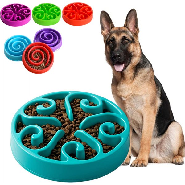 Gamelle anti-glouton pour chien, amusante, antidérapante, pour une alimentation plus lente, écologique, pour chiens de grande, moyenne et petite taille, et chiots