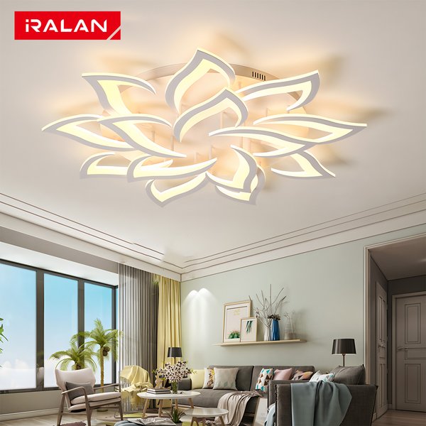 IRALAN plafonnier minimaliste nordique avec télécommande salon moderne créatif pétale Design plafonnier luminaire chambre