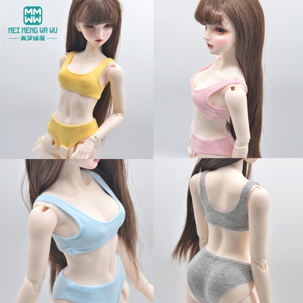 BJD Puppenkleidung für 28-60CM 1/3 1/4 1/6 SD DD YOSD Spielzeug Gelenkpuppen Mode Sportunterwäsche-Set in Weiß, Rosa, Blau