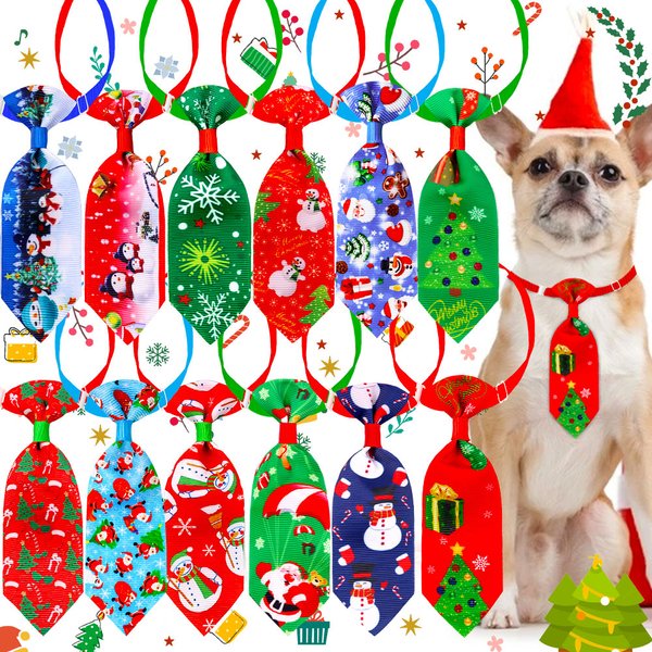10 pièces cravate pour chien pour noël pour chiens animaux de compagnie nœuds papillon cravates noël chien toilettage accessoires pour animaux de compagnie pour petits chiens