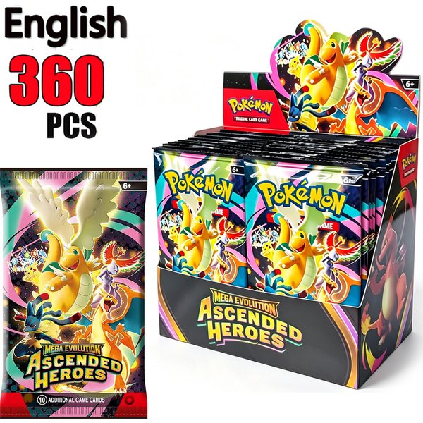 Pokémon TCG Mega Evolution-Pitch Black Booster Display Box Chaos Rising Ascended Heroes Flames Rare Trading Cards for Collection