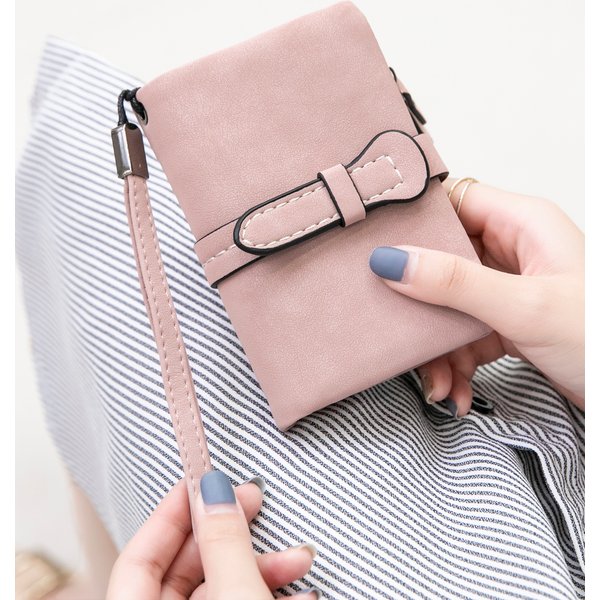 MIYIN Women's Small Bifold Leather Wallet Rfid Blocking Ladies Wristlet with Card Holder ID Window Coin Purse