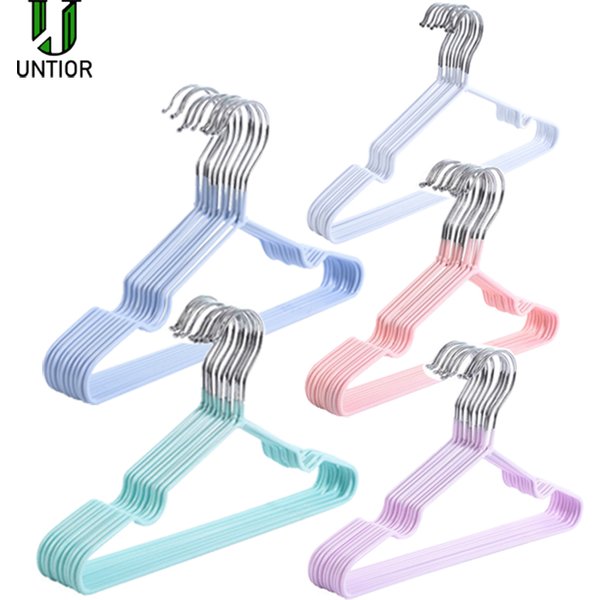10 Pack Baby Hangers Non-slip Rubber Coating Kids Clothes Hangers Metal Infant Hangers for Toddler Coat Pant Closet Organization