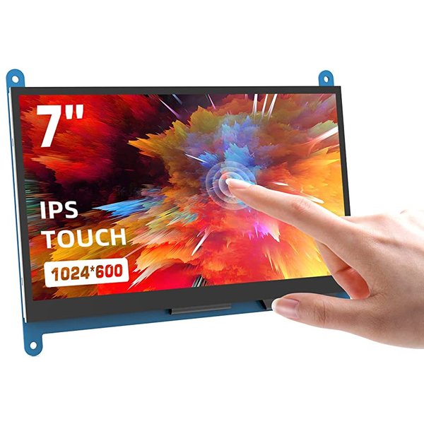 Eyoyo 7-Zoll-Kapazitiv-Touchscreen-Monitor mit 5-Punkt-Multitouch, 1024 x 600 HD-IPS-Display, kompatibel mit Raspberry Pi 4/3/2/1/B/B+/A+, für Windows 10/8/7