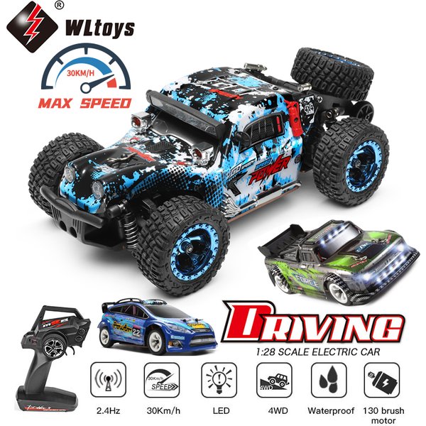 WLtoys 284161 284010 Voiture RC 4WD 1:28 avec lumières LED 30 KM/H 2.4G, voiture télécommandée Radio, véhicule à dérive tout-terrain, jouets