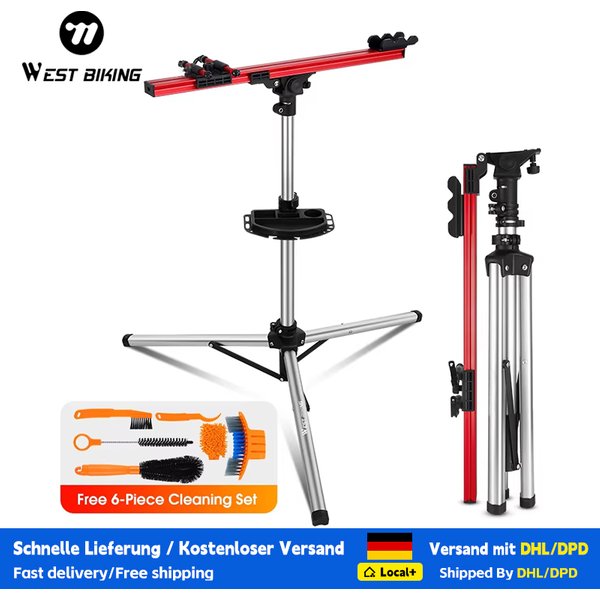 WEST BIKING Professioneller Mechaniker-Fahrradreparaturständer MTB Rennrad-Wartungsständer Faltbarer Verstellbarer Fahrrad-Waschständer