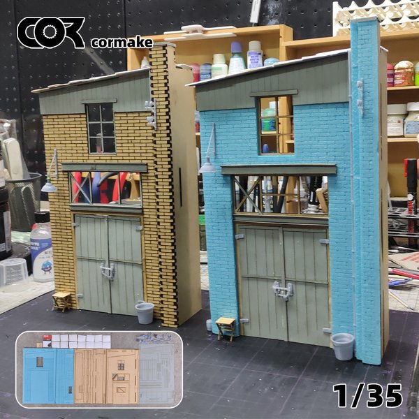 Architektonisches Miniaturgebäude-Bausatz, verfallenes Industrie-Lagerhaus, Fabrikhaus, Diorama, Maßstabsmodellbausatz 1/35