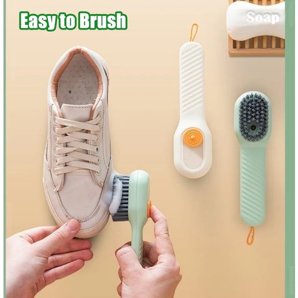 1/2pcs Shoes Brush Automatic Liquid Discharge Multifunction Press Out Shoes Cleaner Soft Bristles Clothes Brushes Cleaning Tool