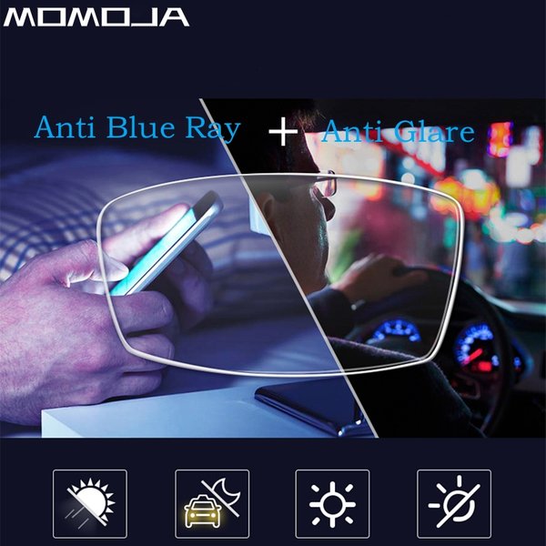 MOMOJA 1.56/1.61/1.67/1.74 Anti-lumière bleue Anti-éblouissement anti-rayures ordinateur conduite myopie hypermétropie astigmatisme lentilles optiques