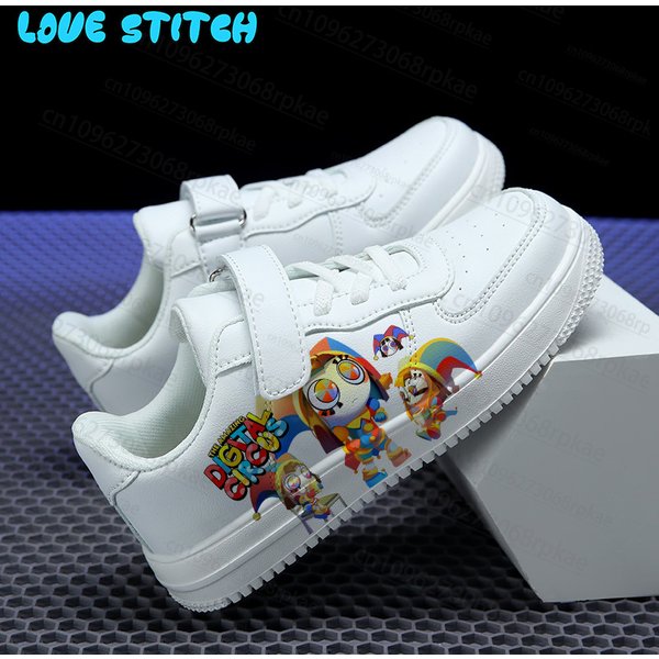 Chaussures Blanches Incroyables du Cirque Numérique, Nouveau Modèle, pour Enfants de 7 à 18 Ans, Motif Dessin Animé, Chaussures Plates Décontractées, Cadeau pour Garçons et Filles