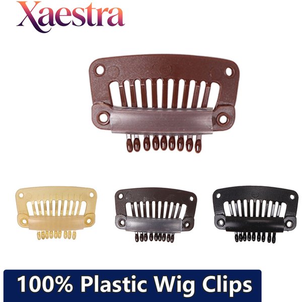 Snap-Perückenclips mit 9 Zähnen, 100% Kunststoff-Haarspangen mit Silikonkautschuk zur Sicherung von Perücken, Haarverlängerungen, Toupets, Anti-Metall-Allergie-Clips