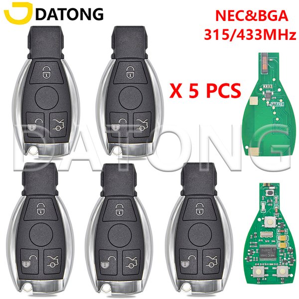 Datong World – clé télécommande de voiture, 5 pièces/lot, pour Mercedes Benz classe A C E S 315MHz 433MHz NEC $ BGA, remplacement Non intelligent de la clé vierge