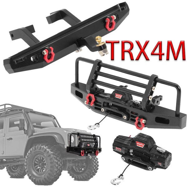 TRX4M Metall-Stoßstangen vorne/hinten und elektrische Winde für 1/18 RC Crawler Car Traxxas TRX4-M Defender Upgrade-Teile