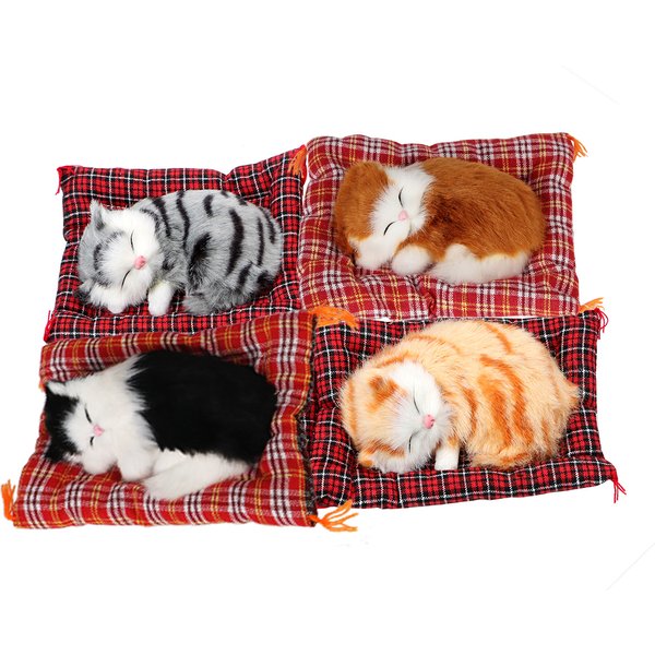Jouet de beurre de chatons en peluche pour la décoration de la maison, jolis ornements de style de voiture, décoration de tableau Prada, simulation de chats endormis mignons
