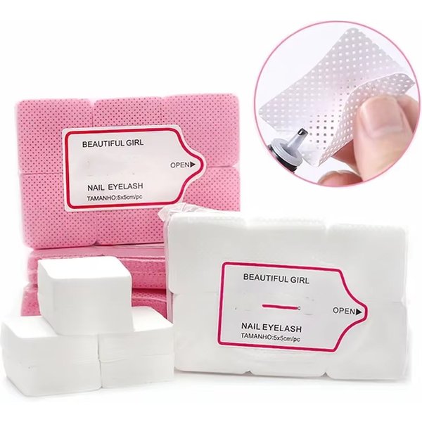 600 Stück/Packung fusselfreie Wimpernkleber-Tücher, Papier-Gel-Lackentferner, Reinigungstuch für Kleberflaschen, Wattepads, Beauty-Reinigungswerkzeuge