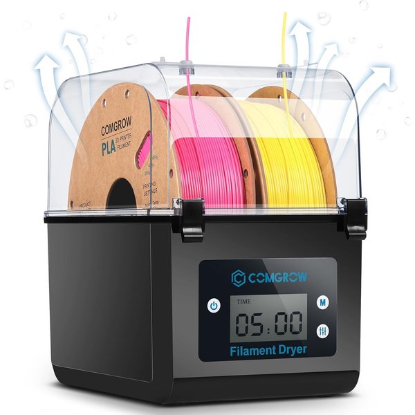 Comgrow-Bobine de support de déliaison de filament, boîte sèche de filaments, matériau d'imprimante 3D, ABS, PLA, PETG, TPU, FDM, 2 rouleaux, 1.75mm, 2.85mm