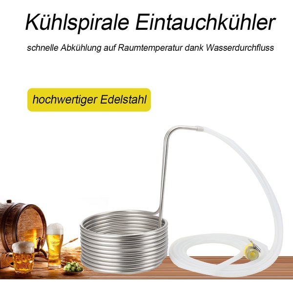 Edelstahl-Tauchkühler für Brauerei - Hocheffizienter Kühler für Heimbrauerei und Weinherstellung - Ersatzteil im Angebot
